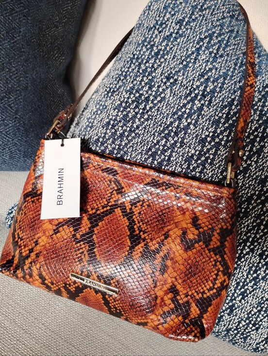 Brahmin Handbags - Brahmin Snake-Print Leather Lorelei chic lightweight Shoulder Bag ✨ 👀